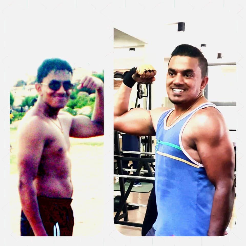 Supplied before-and-after training photographs