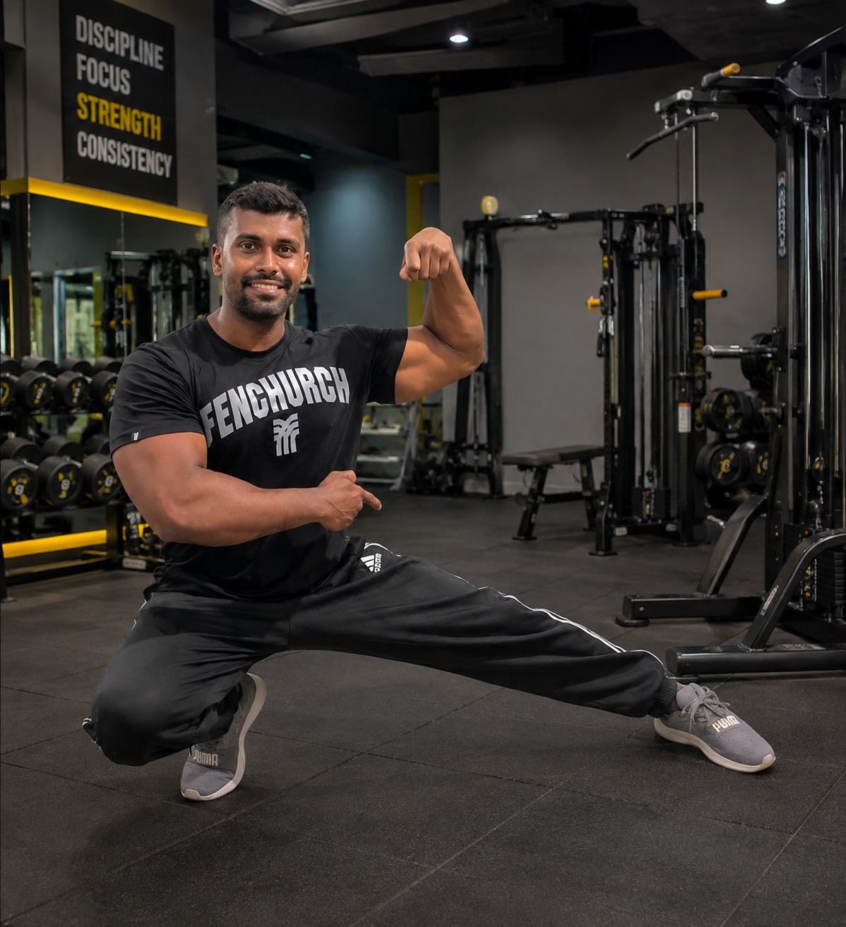 Coach Pubudu at the gym